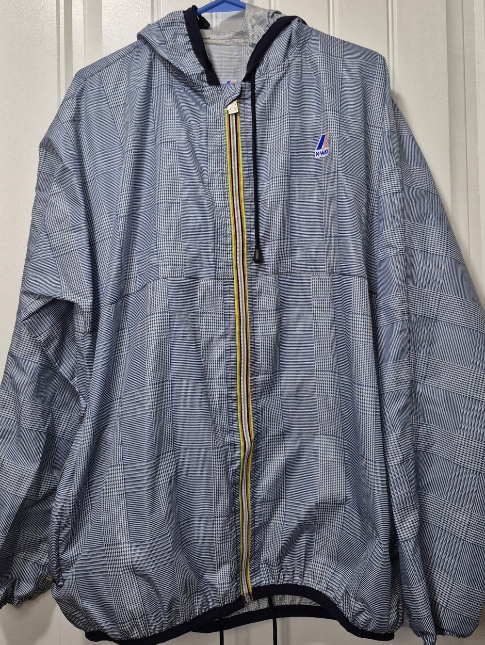 Mens K-Way Water-Resistant Rain Jacket Size Large